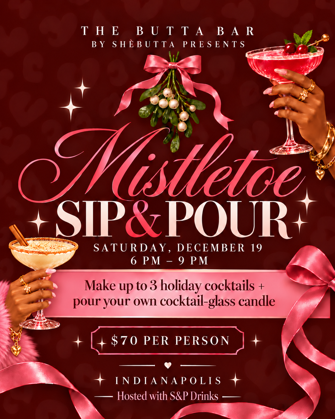 Mistletoe Sip & Pour: Holiday Cocktail + Candle Class