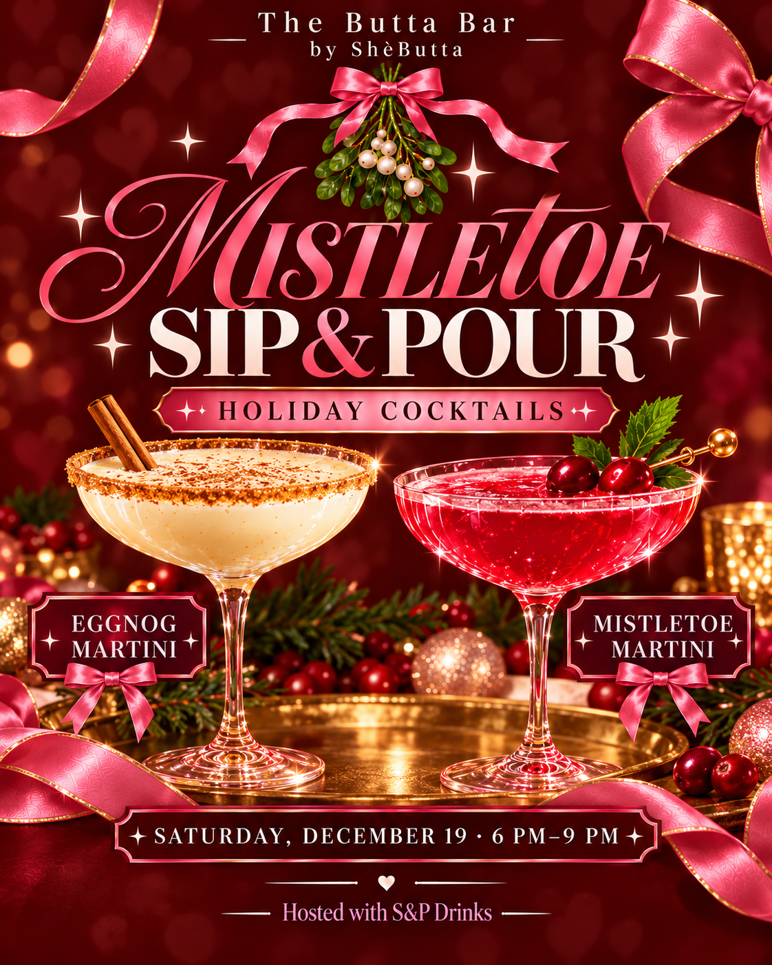 Mistletoe Sip & Pour: Holiday Cocktail + Candle Class
